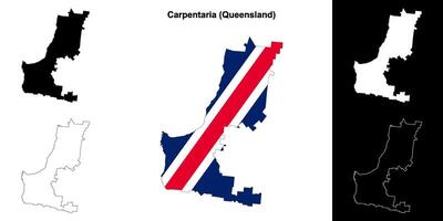 Carpentaria, Queensland outline map set vector