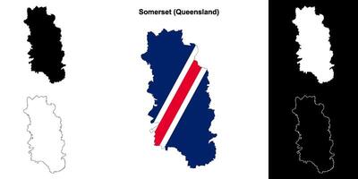 Somerset, Queensland outline map set vector