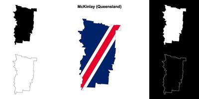 McKinlay, Queensland outline map set vector
