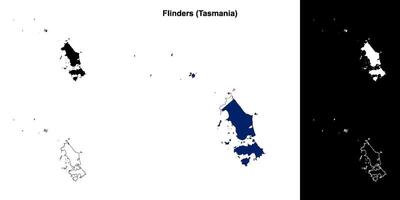 flinders blanco contorno mapa conjunto vector