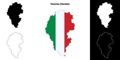 vicenza provincia contorno mapa conjunto vector