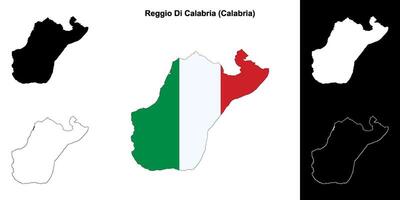 reggio di calabria provincia contorno mapa conjunto vector