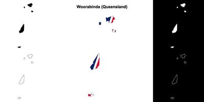 Woorabinda, Queensland outline map set vector