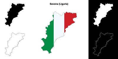 savona provincia contorno mapa conjunto vector