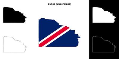 Bulloo, Queensland outline map set vector