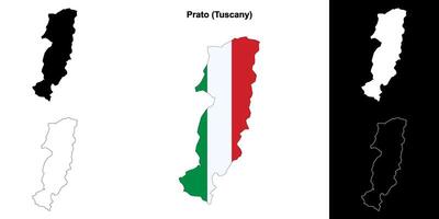 Prato province outline map set vector