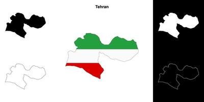 Tehran province outline map set vector