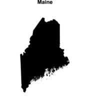Maine outline map vector