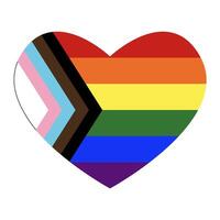 Heart with Progress Pride Flag. Pride Month concept. vector