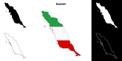 bushehr provincia contorno mapa conjunto vector