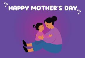 Happy Mother's Day text, with Mother's Day illustration vector