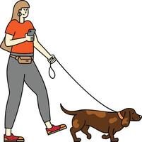 Walking, Dog, Character Design, White, Transparent Background vector