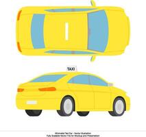 minimalista Taxi coche - Bosquejo y presentación Listo vector