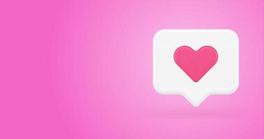 Heart in Speech Bubble Icon Animation on Pink Background video