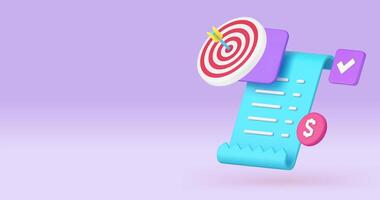 Colorful Target and Checklist Symbols Icon Animation on Purple Background video