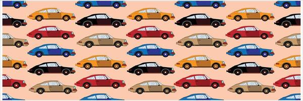 seamless car pattern design vector