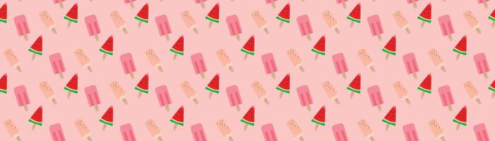 summer ice cream pattern design vector