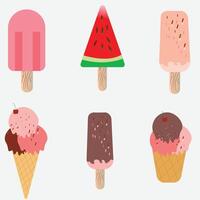 ice cream set design vector