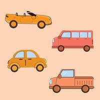 car cartoon set vector