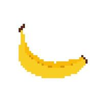 píxel Fruta icono. plátano píxel icono. resumen maduro banana. 8 bits juego de azar icono. arcada juego. vector