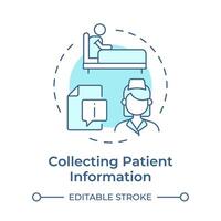 Collecting patient information soft blue concept icon. Elderly patient medication. Round shape line illustration. Abstract idea. Graphic design. Easy to use in infographic, article vector