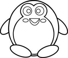 sketch of a cute penguin character. This picture is very suitable for learning to color for children vector