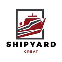Shipyard Icon Logo Design Template vector