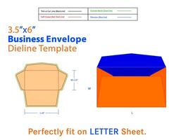negocio sobre 3,5 X 6 6 pulgadas dieline modelo con 3d diseño vector