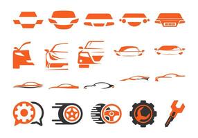 automotor vehículo coche icono conjunto vector