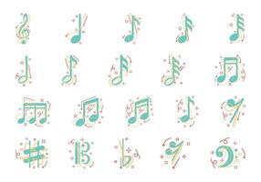 Music Note Icon Element Set vector