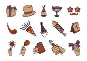 Hand Drawn New Year Element Set vector
