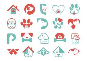 Pet Shop Logo Icon Element Set vector