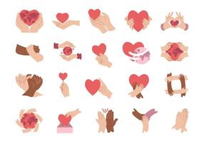 Love Kindness Hand Illustration Set vector