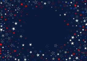 american themed starry border in red white and blue vector