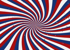 red white and blue swirl starburst design background vector