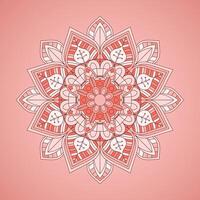 elegant background with decorative mandala design in pastel pink colours vector