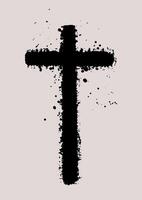 hand painted grunge style cross background vector