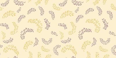 Vintage retro seamless pattern abstract branches with tiny shapes drops, spots, dots. Simple light background patterned. hand drawing sketch. Collage for designs, printing vector