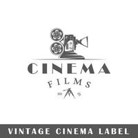 Cinema label isolated on white background vector