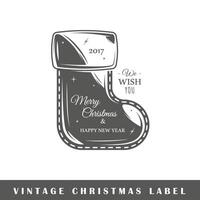 Christmas label isolated on white background vector
