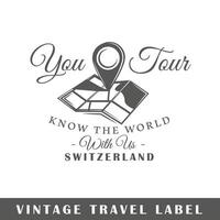 Travel label isolated on white background vector