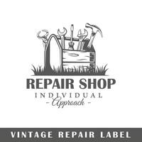 Repair label isolated on white background vector
