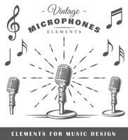 Vintage musical elements vector