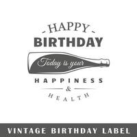 Birthday label isolated on white background vector