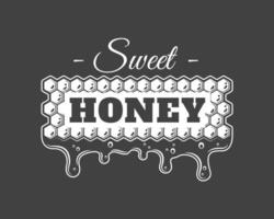 Vintage honey label vector