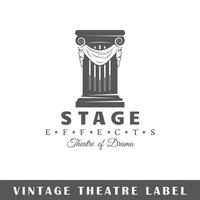 Theatre label isolated on white background vector