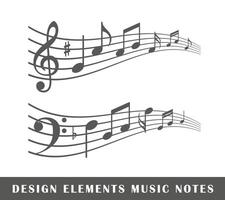 Vintage music notes vector