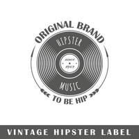 Hipster label isolated on white background vector