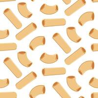 Pattern of different types of pasta. The sticks are straight and hollow with a bend. Cooking inspired by Italian cuisine. Homogeneous texture of several versions of flour pasta made from Italian flour vector
