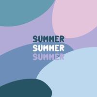 Summer background in the colors of the sea wave. Bright, geometric, grainy vintage-style spots in the form of waves. Delicate shades of an abstract background with an inscription Printing for a summer vector